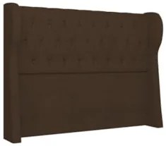 Cabeceira Casal Queen Cama Box 160cm Malva Z04 Boucle Marrom - Mpozena