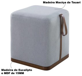 Puff Decorativo Sala de Estar Nurse Cinza Claro G55 - Gran Belo