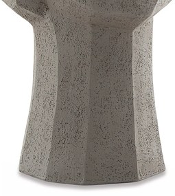 Escultura Decorativa "Rosto" Em Poliresina Cinza 24x15 Cm  - D'Rossi