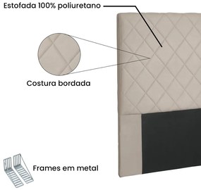 Cabeceira Cama Box Casal King 195cm Esmeralda Veludo Bege - Sheep Estofados - Bege