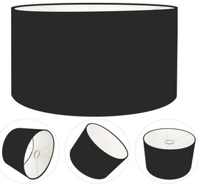 Cúpula Abajur Cilíndrica Cp-7024 Ø50x25cm Preto