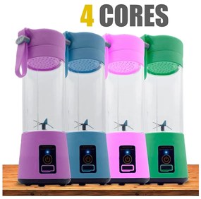 Mini Liquidificador Port&aacute;til Processador Squeeze Recarreg&aacute;vel Verde
