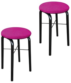 Kit 02 Banquetas Baixa Manu Suede - Pink