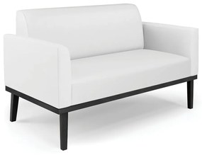 Sofá Namoradeira com Poltrona Base de Madeira Fixa Preto Marisa Corino D03 - D'Rossi - Branco