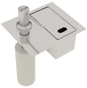 Porta Esponja de embutir Tramontina com Tampa e Dosador de Sabão Líquido em Aço Inox
