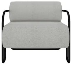 Poltrona Decorativa para Sala Industrial Kira Z08 Boucle Cinza Claro -