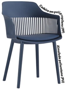 Kit 2 Cadeiras Decorativas Para Sala de Estar Sócrates Azul Marinho G56 - Gran Belo