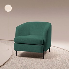 Poltrona Decorativa Sala de Estar Salem Pés Metálicos Bouclê Rústico Azul Aquamarine G92 - Gran Belo
