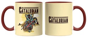 Caneca The Catalorian Mandalorian Bege com Alça Marrom