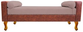Recamier Félix King Size 195cm Corano Nozes e Linho Rosê - ADJ Decor