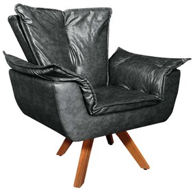 Poltrona Sala de Estar Giratória MM30 Kit 2 Opalla Corano D03 - D'Rossi - Corano Preto
