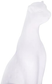 Escultura Decorativa Leopardo em Cerâmica Branco 13,7 cm F04 - D'Rossi