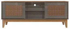 Rack Safira 1.35 Cinza Perola/Noce - Casa D Móveis