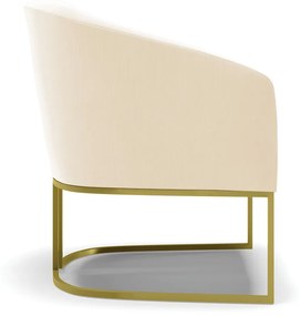 Poltrona Decorativa Industrial Dourado kit 2 Stella Suede D03 - D'Rossi - Bege
