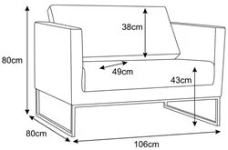 Poltrona Decorativa Maia 106cm C19 Corano Bege Escuro - Domi