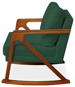 Poltrona Mona Amber Balanço Veludo Verde Bandeira