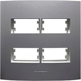 Placa 4X4 Suporte 4 Modulos Grafite Inova Pro Class