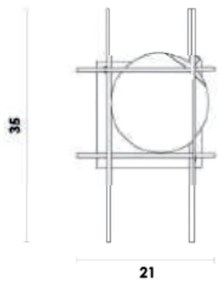 Arandela Dix 21X21,5X35Cm Metal Preto Vidro Fosco 01Xg9 - Bella Ilumin...