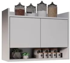Armário de Cozinha Aéreo 71cm 2 Portas 1 Nicho Ceci Z34 Branco - Mpoze