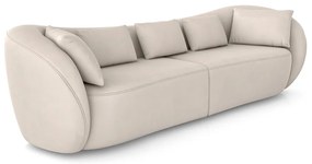 Sofá Bipartido Sala de Estar Diamond 232cm com Almofadas Soltas Veludo Bege G52 - Gran Belo