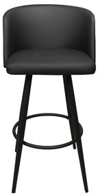 Banqueta Alta de Cozinha Com Encosto kit 2 Debora Sintético Preto D03 - D'Rossi