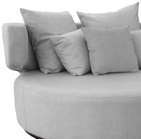 Sofá Chaise Eva Redondo 02 Lugares Veludo Cinza Grafite
