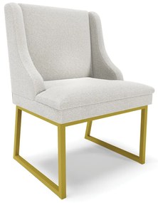 Cadeira Sala de Jantar Industrial Dourado Liz Bouclê D03 - D'Rossi - Cinza
