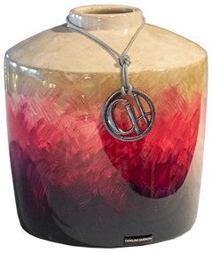 Vaso Reto Decorativo em Cerâmica Carolina Haveroth - Art Contemporânea Alto Brilho Kleiner