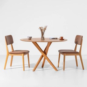 Conjunto Mesa de Jantar Thai Orgânica Carvalho Americano com 2 Cadeiras Lalá - 1,20m