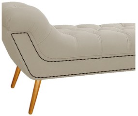 Calçadeira Estofada Veneza 195 cm King Size Suede Bege - ADJ Decor
