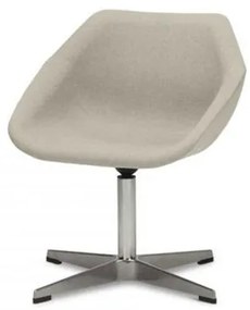 Poltrona Giratoria Neo Assento Quaker Cinza Claro Base Fixa Cromada - 55398 Sun House