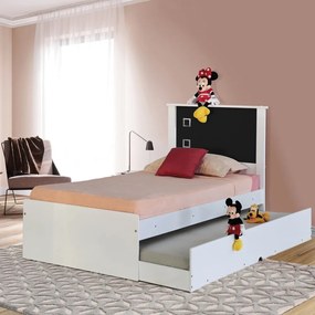 Cama Bibox Solteiro Reino Branco/Preto G68 - Gran Belo