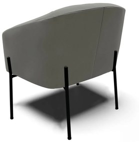 Poltrona Decorativa Pé de Ferro Preto Stella Suede Grafite D03 - D'Rossi