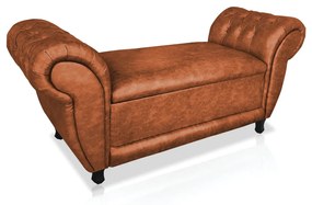 Recamier com Bau Grécia 155 cm Corano Nozes Pés Chanfrados - D'Rossi