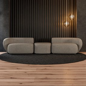 Sofá Versátil Sala de Estar Egito 382cm Modulado Linho Bege Manchado G52 - Gran Belo