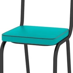 Kit 6 Cadeiras 118 Europa Preto/Azul Turquesa - Artefamol