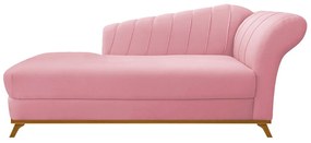 Recamier Vanessa 160cm Lado Esquerdo Suede Rosa Bebê - ADJ Decor