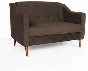 Namoradeira Bruna Pé Palito Suede Marrom Luxo