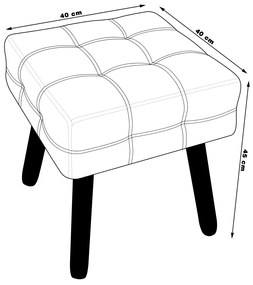 Puff Decorativo Pés Palito Karen Suede Marrom G19 - Gran Belo