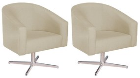 Kit 02 Poltronas DecorativasSala de Estar Recepção Luiza Base Giratória de Metal Suede - ADJ Decor