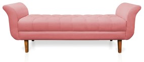 Recamier Olinda Suede 160 cm Pés Chanfrado Castanhos - D'Rossi - Rose