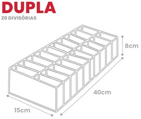 Organizador de Gaveta Invisível Dupla - 12 nichos