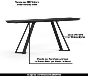 Aparador Decorativo 180cm Efron Preto G13 - Gran Belo