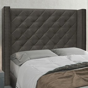Cabeceira Decorativa King Size 2,19M Loewe Suede Cinza G63 - Gran Belo