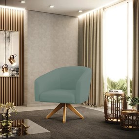 Poltrona Decorativa Giratória MA30 Kit 2 Stella Cotelê Ext/Veludo D03 - D'Rossi - Menta