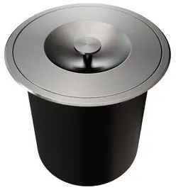 Lixeira de Embutir Redonda Docol Massima em Aço Inox Escovado com Balde Plástico 6 Litros