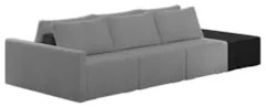 Sofá Ilha Modular Living com Puff 342cm Georgia Z08 Boucle Grafite/Pre