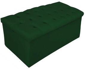 Recamier Baú Estofada Mel 90 cm Solteiro Com Capitonê Suede Verde - ADJ Decor