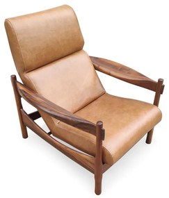 Poltrona Malu Madeira Maciça Design Estilo Retrô