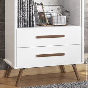 Estante Livreiro Organizador 02 Gavetas Retrô  Modena Branco - Loja Sheep - Branco